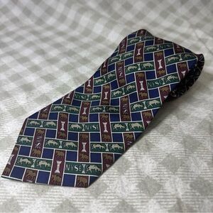 NY Stock Exchange NYSE Red Tie Vintage Men's 100% Silk Excellent Used Condition